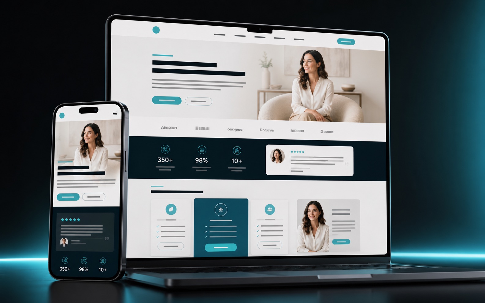 Website mockup for a coach and consultant